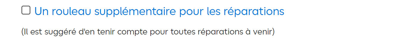 Un rouleau supplémentaire pour les réparations ​