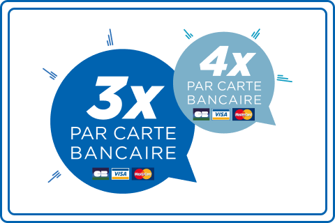 Payez en 3x ou 4x par carte bancaire