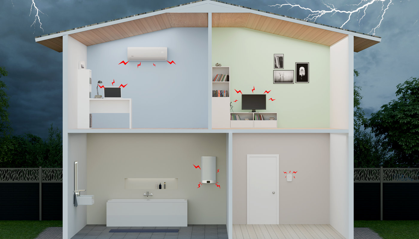 Schéma maison avec zones de tension