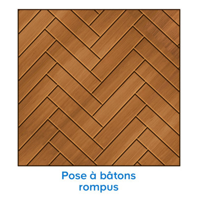 La pose à bâtons rompus reprend le principe du motif de la pose à chevrons du point de Hongrie mais de façon simplifiée mais tout aussi originale. ​