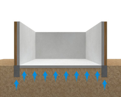 Plancher portant élément de radier
