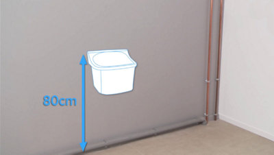 Schéma hauteur lavabo de 80cm du sol