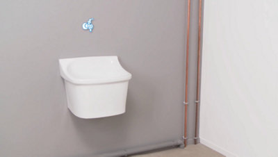 Schéma position robinet au mur