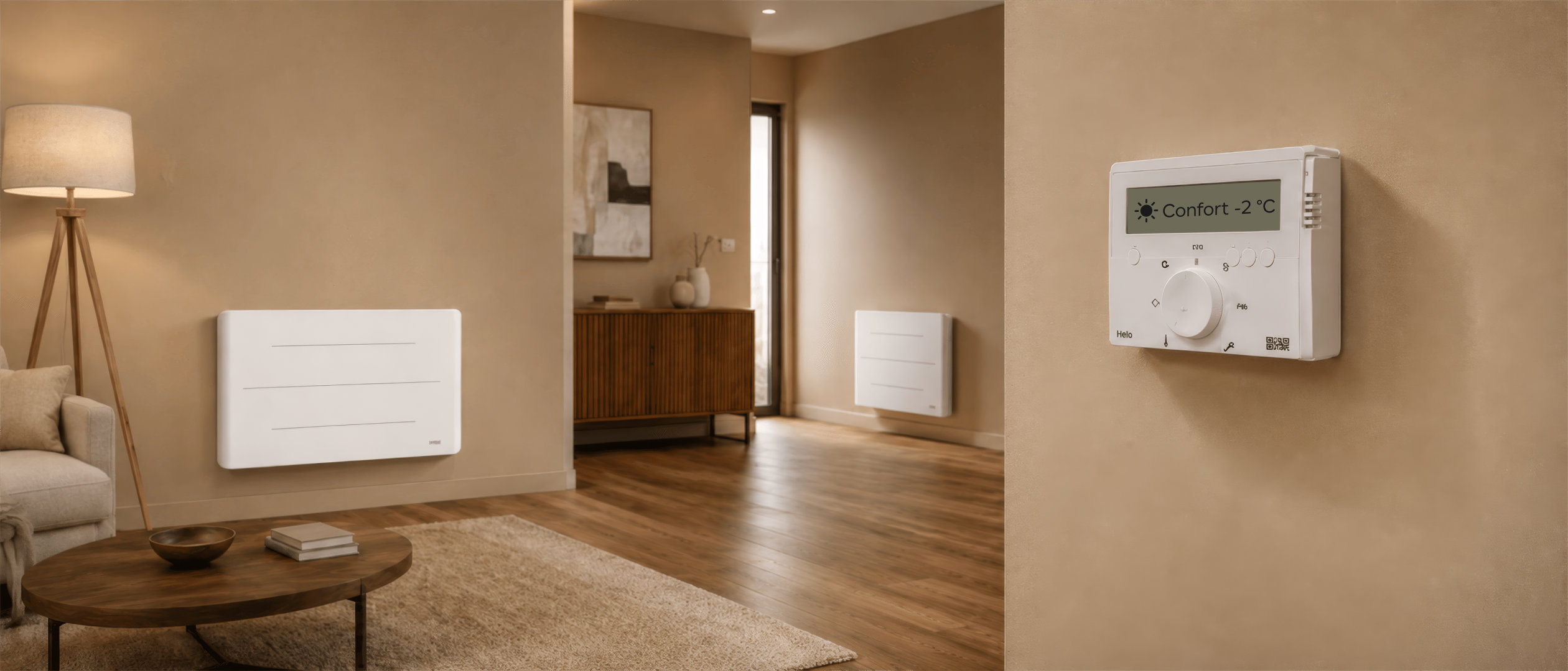 Programmez votre chauffage électrique avec ce thermostat fil pilote d'ambiance, idéal pour vos radiateurs modernes.