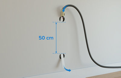 Schéma distance de 50 cm entre 2 trous