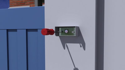 Fixation boitier sonnette avec tournevis sur mur extérieur