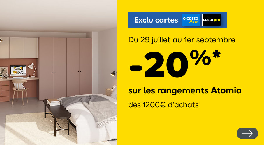 Exclu cartes C-casto max et casto pro, 20% sur votre projet Atomia dès 1200€ d’achats. Découvrir
