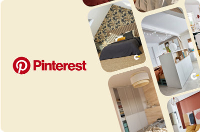 Tableau Pinterest avec épingles montrant des chambres