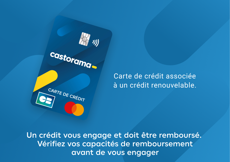 La carte de crédit Castorama, carte de crédit associée à un crédit renouvelable.