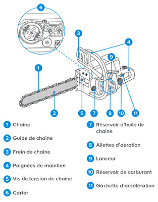 La composition d’une tronçonneuse