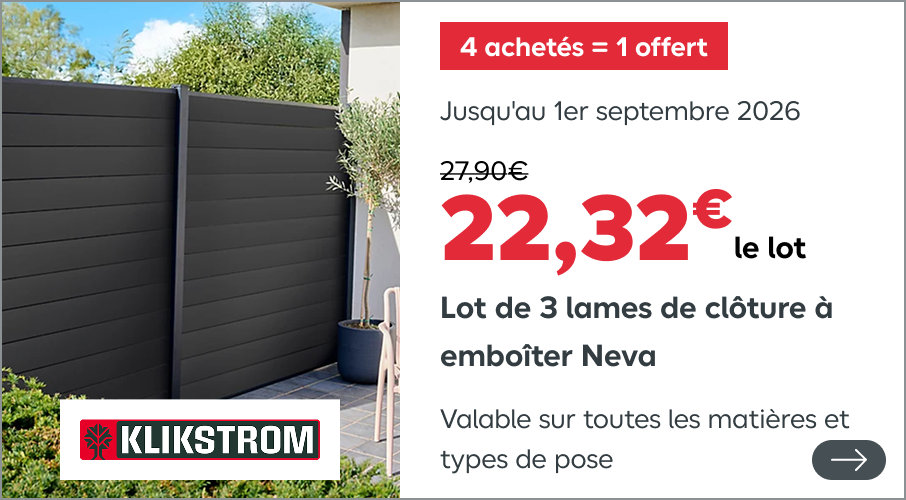 22,32 € lot de 3 lames de clôture à emboîter Neva