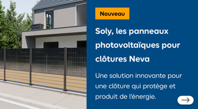 Nouveau, Soly les panneaux photovoltaïques pour clôtures Neva​. Une solution innovante pour une clôture qui protège et produit de l'énergie.​ Découvrez