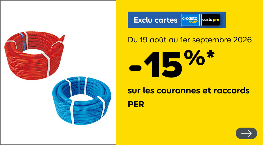 Du 19 aout au 1er septembre, 15% sur les couronnes et raccords PER
