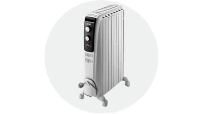 Radiateur d'appoint blanc sur roulettes