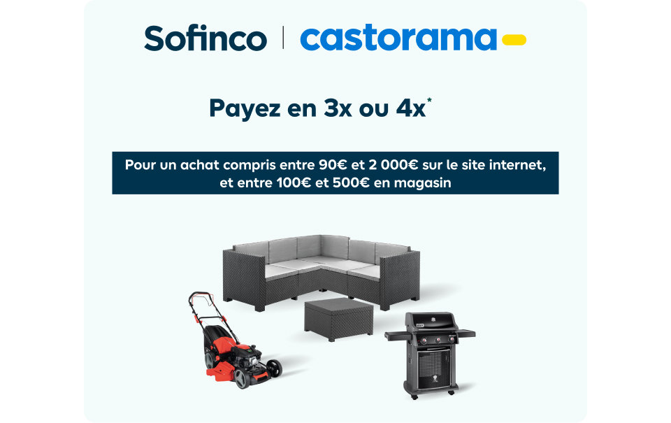 Sofinco et Castorama, payez en 3 fois ou 4 fois