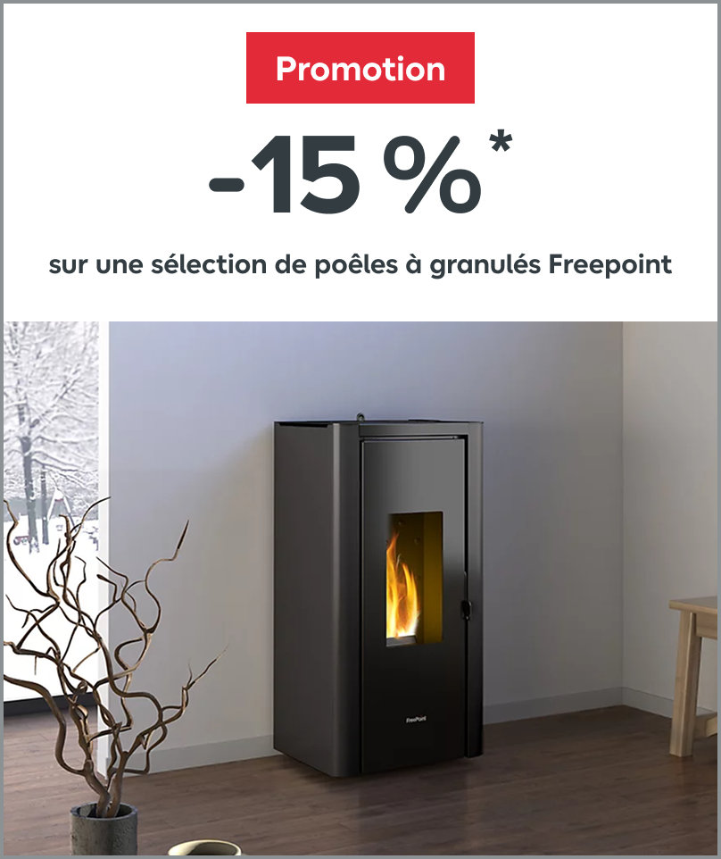 15% sur une sélection de poêles à granulés Freepoint