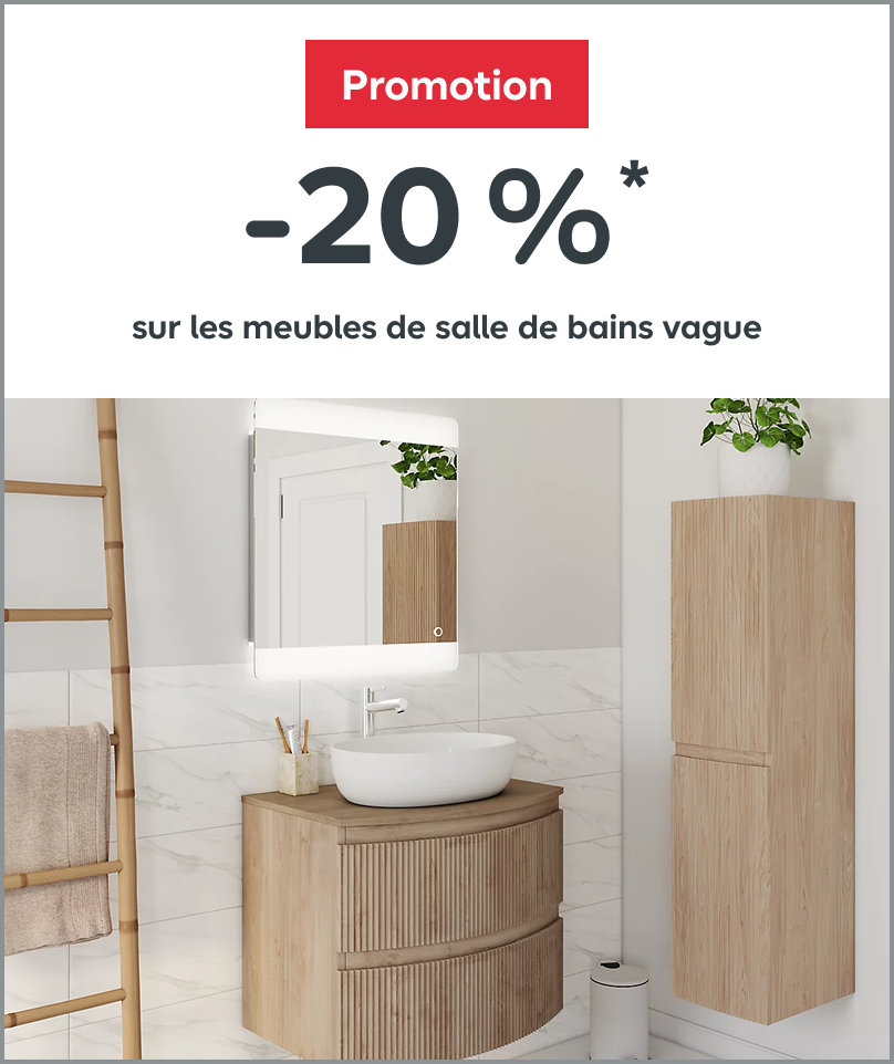 20% sur les meubles de salle de bains vague