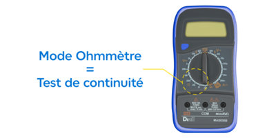 Sélection du mode test de continuité