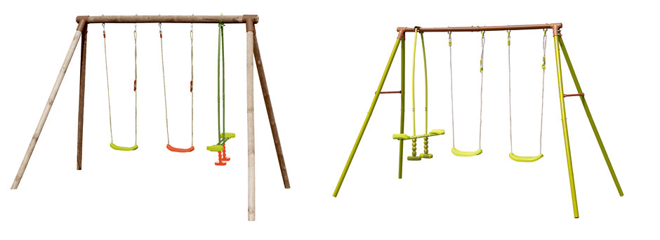 2 portiques balançoire bois et plastique