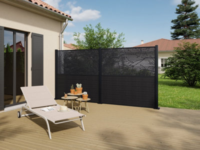 Image d'une clôture en panneaux bois en aluminium
