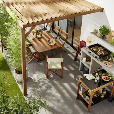 Exemple d'une pergola en bois