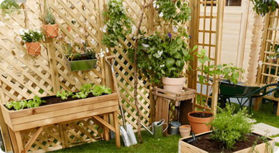 Espace de plantation et de stockage d"un jardin
