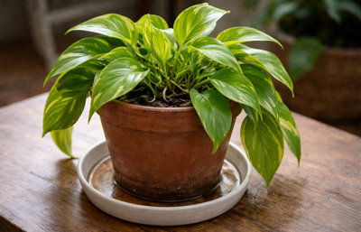 Illustration d'une plante en bonne santé et bien arrosée