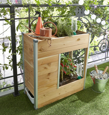 Avec le carré potager