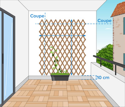 Faites un essai de placement en étendant le treillis à votre convenance