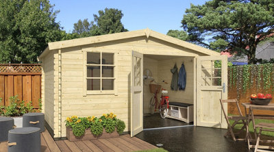 Abri de jardin en bois pour le stockage des équipements