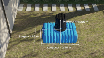 Prenez ensuite les mesures du réservoir de votre collecteur d’eau de pluie