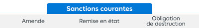 Tableau des différentes sanctions