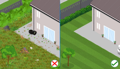 Illustration entre un jardin entretenu et l'autre non