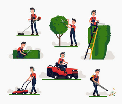 Dessin des différents entretiens  avec des outils motorisés