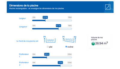 Rentrer les mesures de la piscine