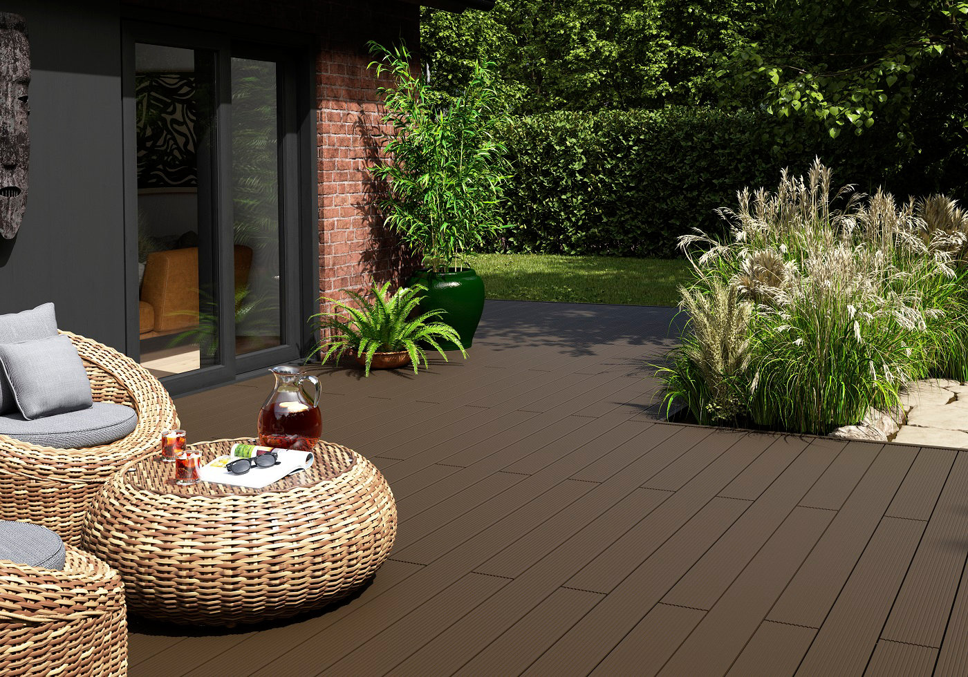 Installer une terrasse composite Neva Goodhome sur une dalle béton