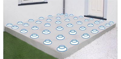 Schéma d'une terrasse avec des plots