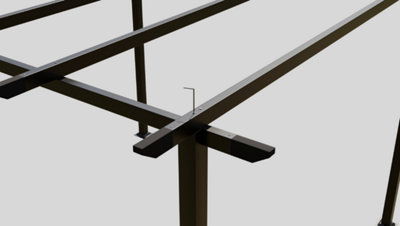 relier la structure aux pieds de la tonnelle autoportante