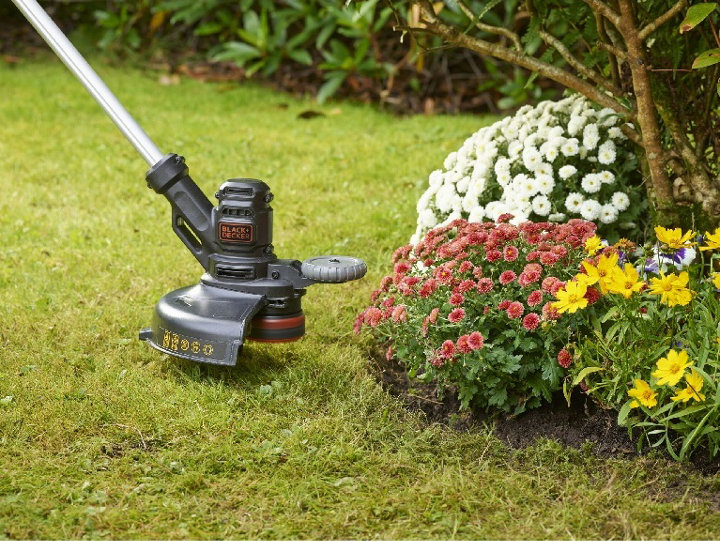 Coupe-bordures devant des fleurs