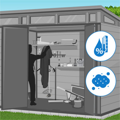 Rangement des outils dans un abri