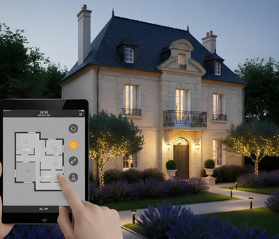 Exemple d'une maison avec éclairage piloté par la domotique