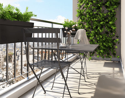 Un balcon dont le sol n’est autre qu’une simple dalle en béton brute pourra opter pour de la peinture extérieure