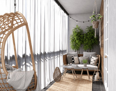 Les voilages ou rideaux permettent également de renforcer l’intimité du balcon