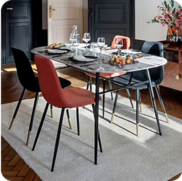 Chaise Salle A Manger Lot De 4 IDIMEX Lot De 4 Chaises De Salle à Manger Nathalie Piètement Métallique Chaise Salle à Manger