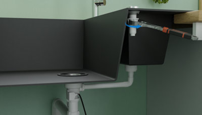 La commande s’installe avec un joint entre la commande et le lavabo