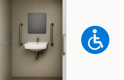 accroche autour lave-main suspendu personne situation handicap