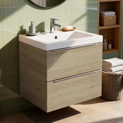 Meuble simple vasque imitation bois