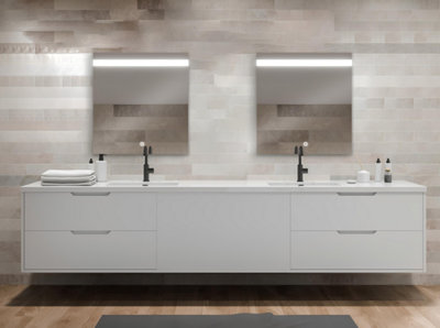 Meuble double vasque gris clair