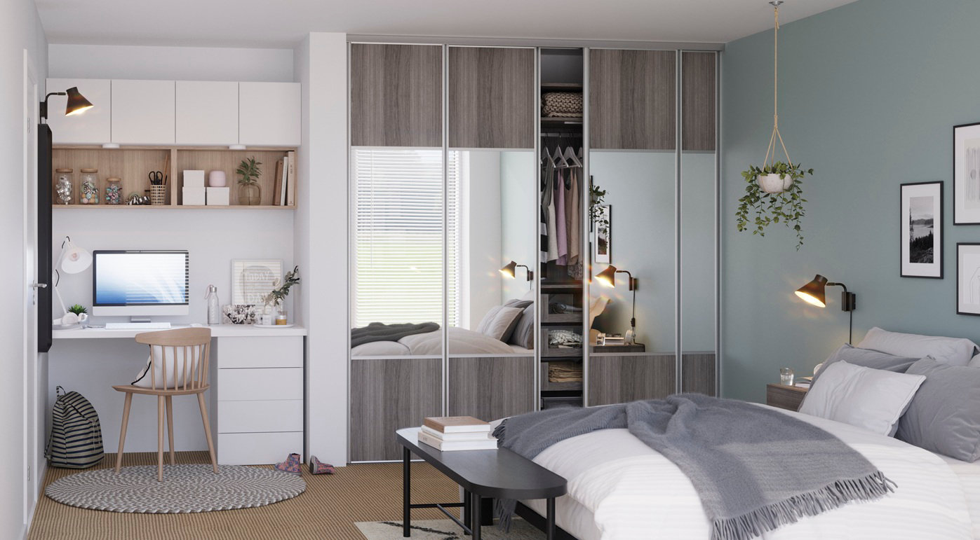 Exemple d'une chambre avec un grand placard