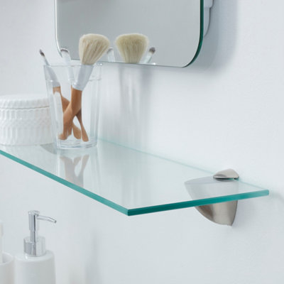 étagère murale en verre avec équerres express